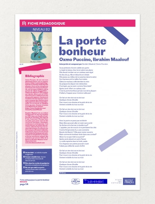 INSTITUT FRANCAIS - 12 Fiches pédagogiques 'Musique' : 1