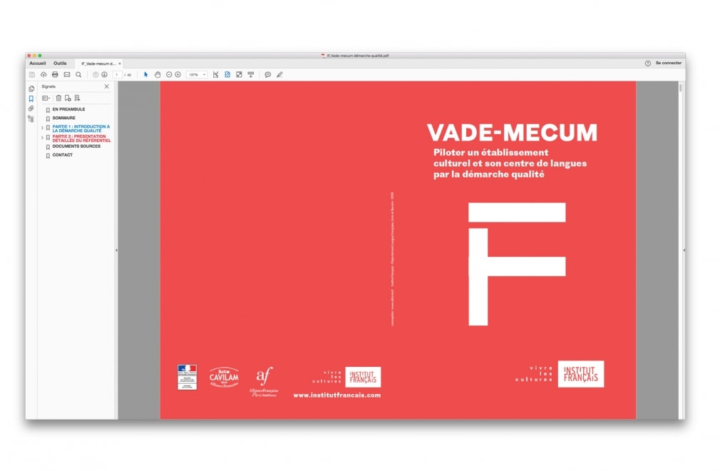 INSTITUT FRANCAIS - Vade-mecum démarche qualité : 1