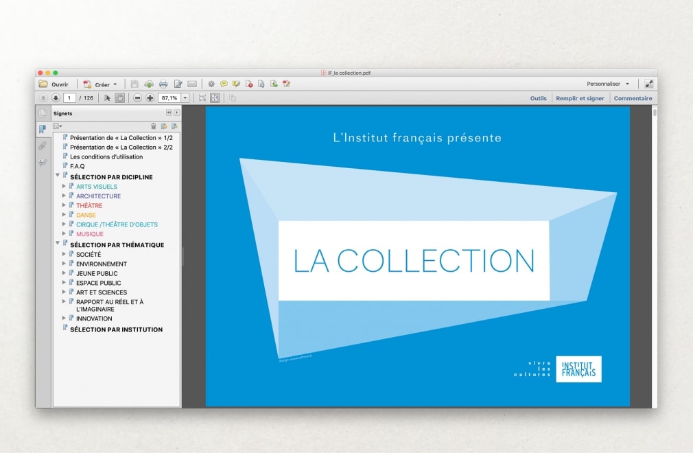 INSTITUT FRANCAIS - Catalogue LA COLLECTION : 1